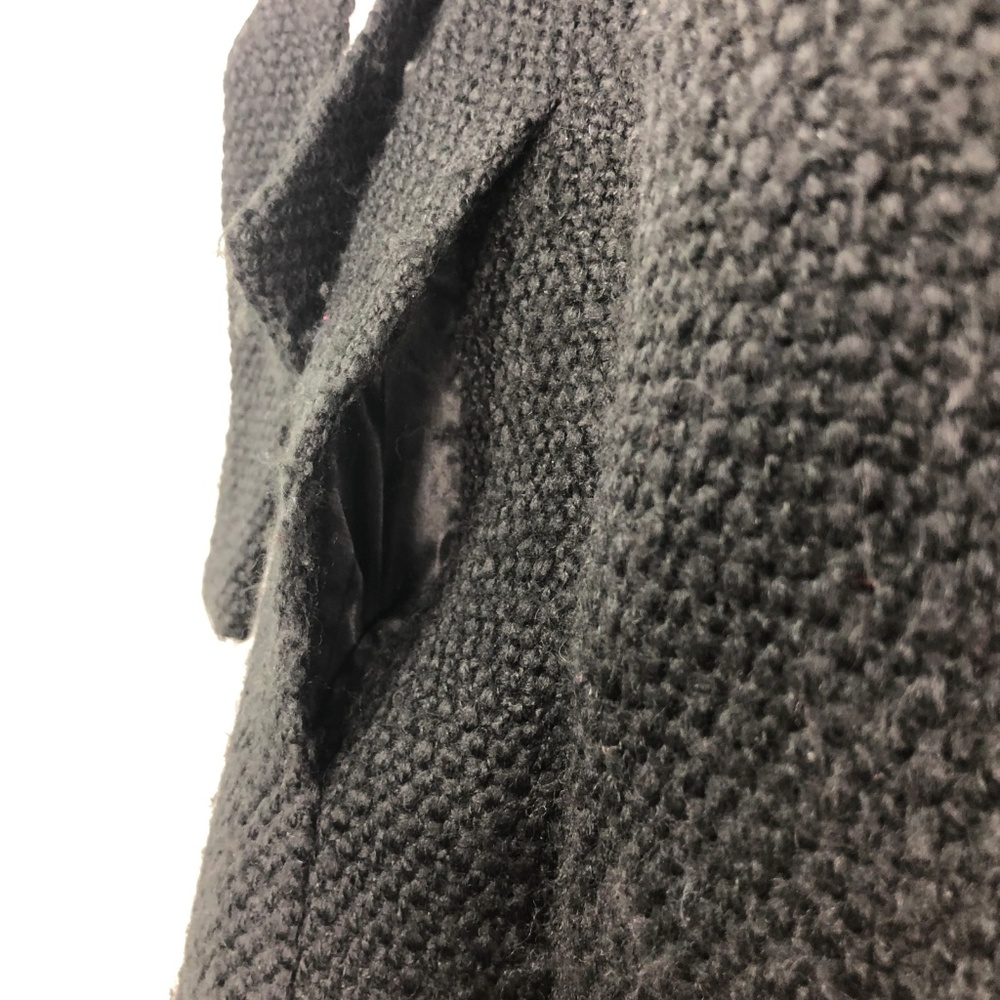 Fleurette Coat Black Boucle Tweed Belted Mid Sz 14 - Picture 5 of 8